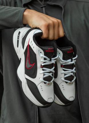 Мужские кроссовки nike air monarch white black red 41-42-43-44-456 фото