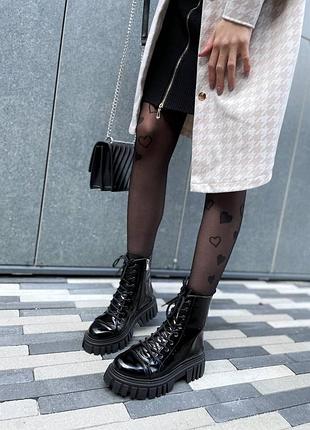 Жіночі зимові теплі черевики з замші та шкіри