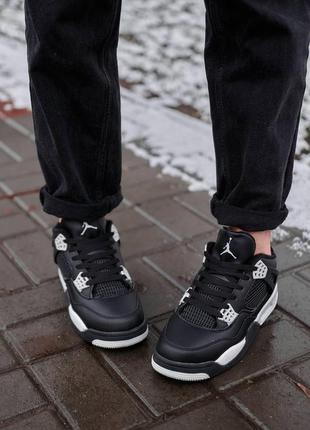 Nike air jordan 4 black grey fur7 фото