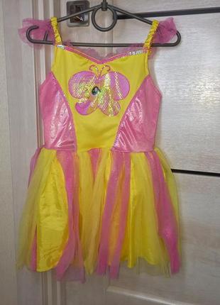 Карнавальна новорічна сукня плаття my little pony май літл поні флаттершай fluttershy 5-6 років2 фото