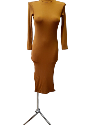 H&m  горчичное платье в рубчик5 фото