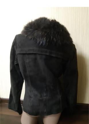 Дублянка, куртка з хутром єнота, дубленка3 фото