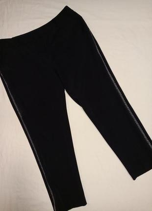 Стильные сорные брюки брюки батал с лампасами укороченные зауженные к низу1 фото