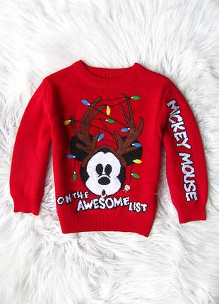 Кофта светр джемпер толстовка міккі маус санта новорічний новий рік різдвяний christmas disney prima
