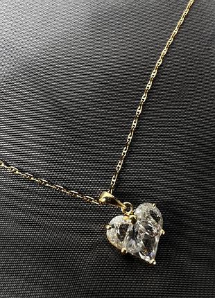 Цепочка плетения cartier, подвеска сердце золото2 фото