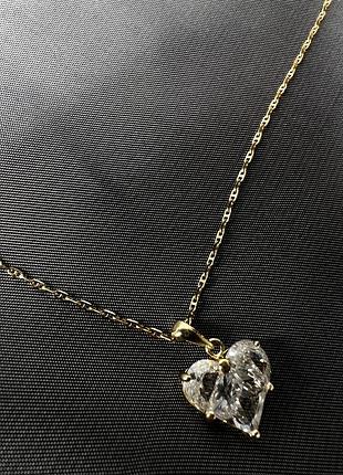 Цепочка плетения cartier, подвеска сердце золото5 фото