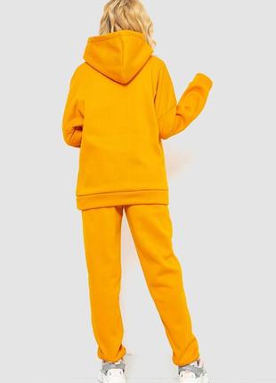 Жовтий спортивний костюм на флісі оверсайз кофта світшот з каптурем штани зимові джогери батал3 фото