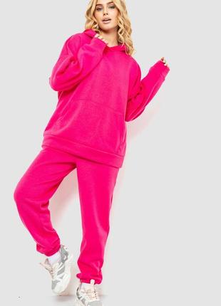 Рожевий спортивний костюм на флісі оверсайз світшот худі флисові штани джогери на резинці батал великі розміри