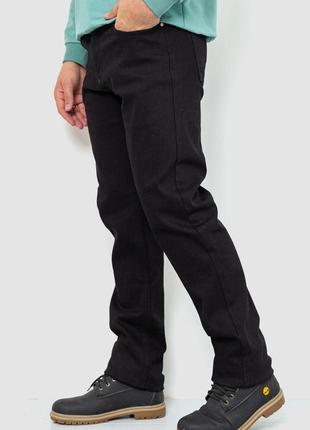 Качественные актуальные теплые мужские джинсы на флисе черные мужские джинсы на байке утепленные флисом джинсы зима классические мужские джинсы прямые3 фото