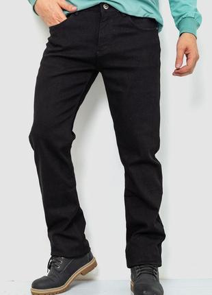 Качественные актуальные теплые мужские джинсы на флисе черные мужские джинсы на байке утепленные флисом джинсы зима классические мужские джинсы прямые2 фото
