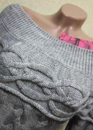 Вязаное платье, узор "косички", теплое платье