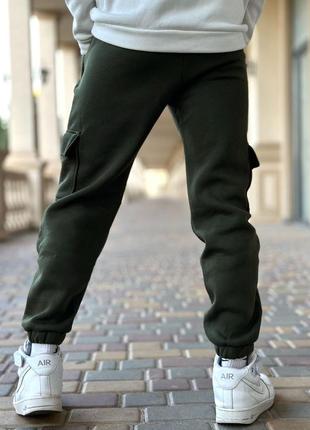 Зимові штани-карго спортивні у кольорі хакі від toni drop5 фото