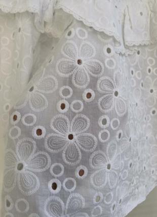 Белая блуза, ткань прошва ришелье6 фото