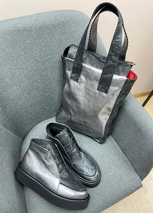 Екслюзивні черевики високі лофери хайтопи з натуральної італійської шкіри та замші жіночі