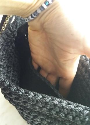 Сross-body.  сумка вязанная маленькая женская через плече, вместительный кросс-боди из полиестера.4 фото