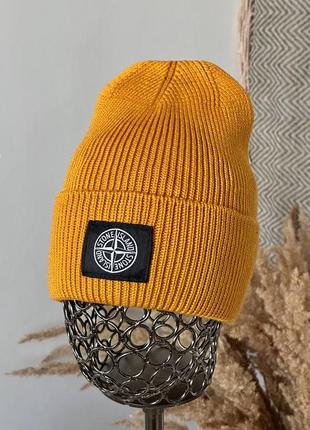 Мужская шапка stone island🗽 (унисекс) туречки10 фото