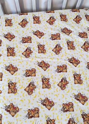 Фланель байка дитяче простирадло простинь на гумці резинці тепла