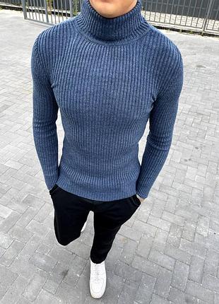 Вовняний светр в рубчик. шерстяний світер в рубчик