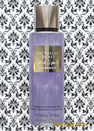 Парфумований міст спрей victoria's secret love spell shimmer body mist spray шиммер