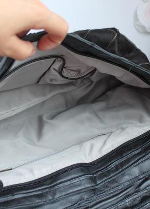 Эффектная необычная кожаная сумка портфель формат а 4, натуральная кожа мех пони,4 фото