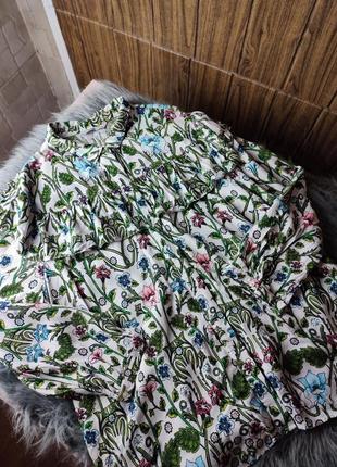 Блуза рубашка в цветы