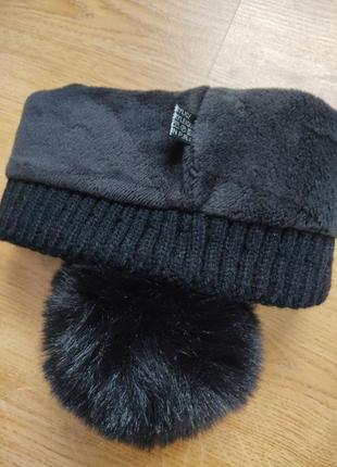 Зимова шапка "гусина лапка" на 5-8 років3 фото