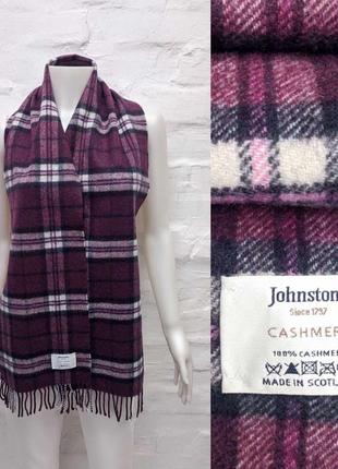 Johnston cashmere элегантный шотландский шарф из кашемира