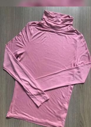 Базова водолазка s/m від m&amp;s кроп-топ гольф лонгслів в обтягнення рожевий топ гольф светр із коміром рожева