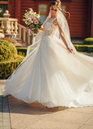 Весільна сукня айворі а-силует1 фото