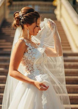 Свадебное платье айвори а-силуэт6 фото
