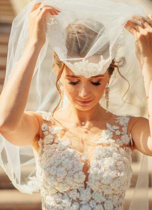 Свадебное платье айвори а-силуэт7 фото