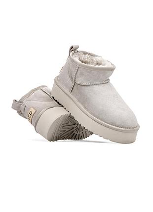 Ugg ultra mini platform ligth grey угги