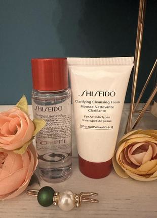 Пенка для лица shiseido clarifying cleansing foam; софтнер treatment softener
