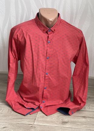 Чоловіча сорочка з довгим рукавом l xl xxl приталена рубашка boss