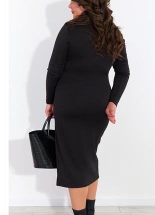 Нарядное черное платье из эко кожи2 фото