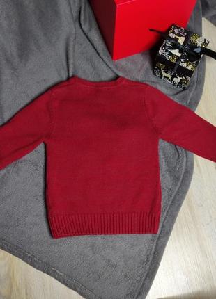 Новогодний свитер, свитер, джемпер, свитшот, мой первый новый год, санта, дед мороз на мальчика 1-1.5 года 80-86 см5 фото