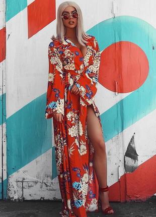 Богемный яркий кардиган, тренч яркий, длинная редкая накидка кимоно, новая