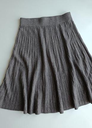 Утепленная вязаная юбка миди с содержанием шерсти ангоры и кашемира2 фото