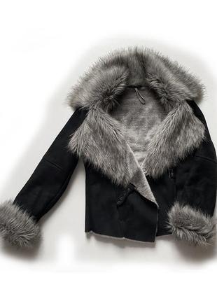 Eur 38-40 нова коротка дублянка m&co тепла зимова чорна жіноча дубленка