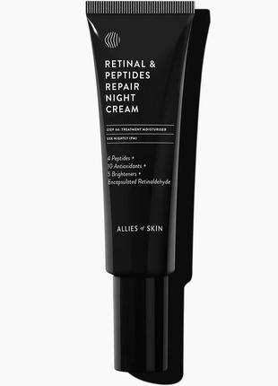 Ночной крем-маска для лица allies of skin retinal &amp; peptides repair night cream 50ml