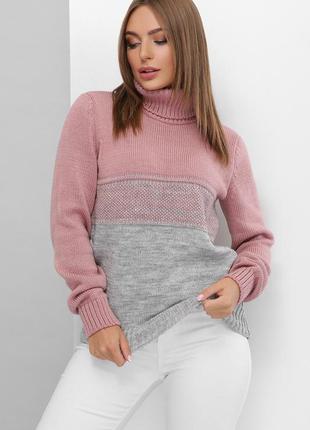 Теплий светр під горло напіввовна — чудова якість3 фото