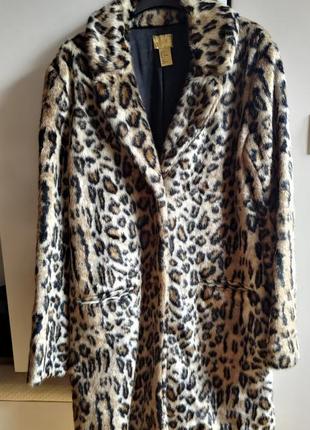 Шубка пальто с леопардовым принтом3 фото