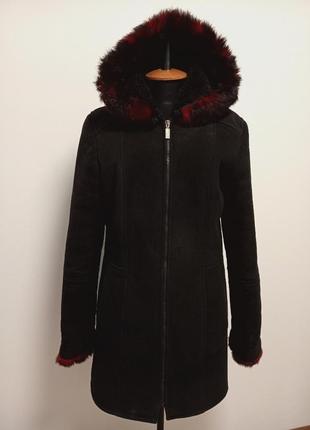 Дублёнка искусственная с капюшоном р.s-m.
