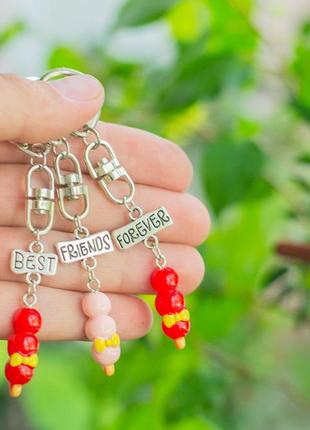 Набор брелоки для троих друзей "best friends forever карамель". цена за набор2 фото