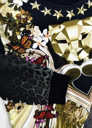 Roberto cavalli оригінальний just cavalli чорний світшот леопардовий принт, кофта, толстовка9 фото