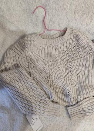 Вязаный свитер оверсайз укороченный2 фото