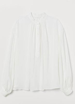 Оригинальная вискозная блузка с воротником-стойкой от бренда h&m 0752477003 разм. 343 фото
