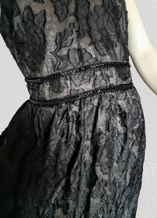 Черное нарядное жаккардовое платье большой размер №3313 фото