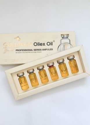 Gold collagen oilex oil ампулы нитрата золота 6 ампул по 15 мл для лиц волос ногтей цегипет
