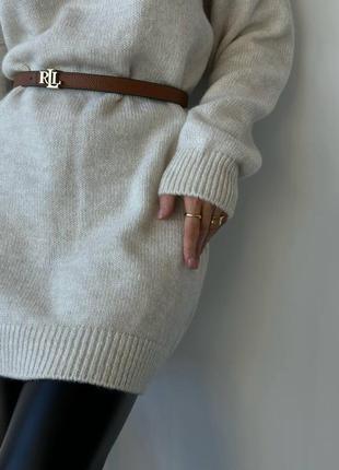 Зимний теплый, удлиненный свитер из шерсти с горлом10 фото